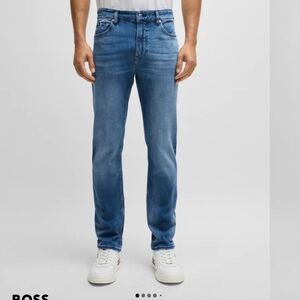 Hugo Boss Delaware Blue Slim Straight Super Soft Denim Jeans Size 33/32